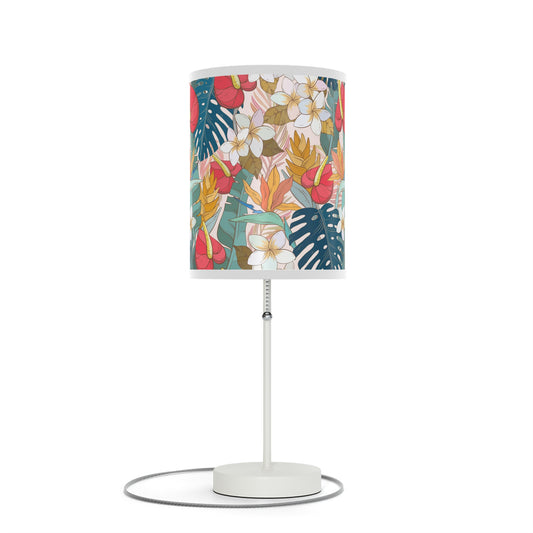 Bali Monstera Jungle Lamp, White Stand, US|CA plug (Bulb Not Included)