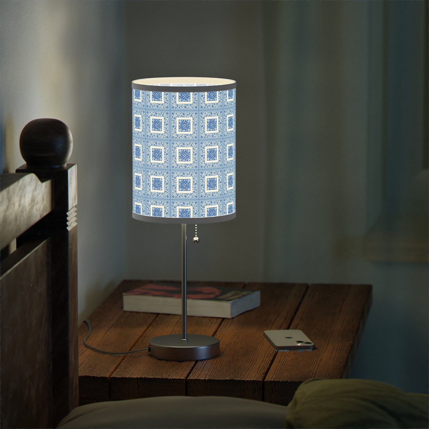 China Blue Porcelain Inspired Lamp, US|CA plug (Bulb Not Included)