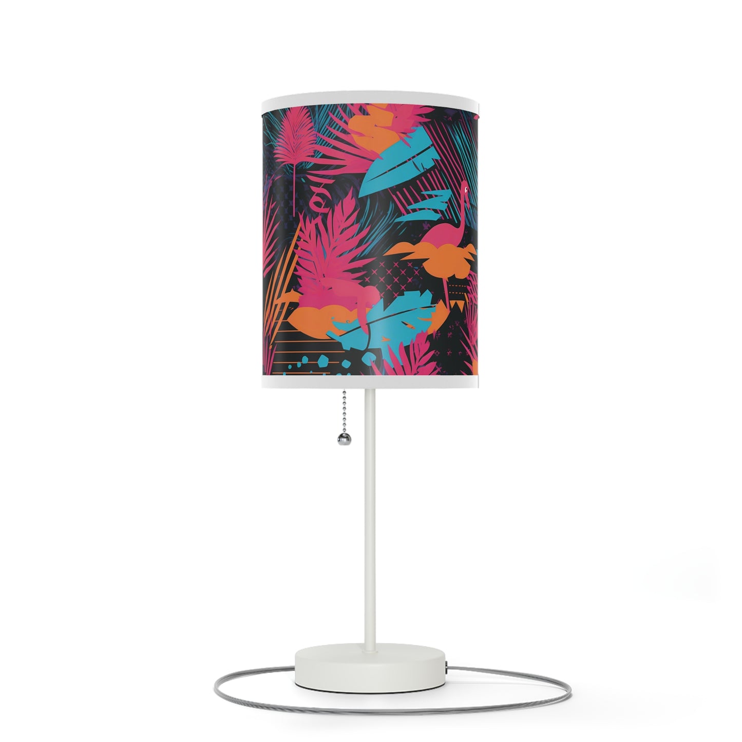 Bahamas Flamingo Retro Colorpop Lamp, White Stand, US|CA plug (Bulb Not Included)