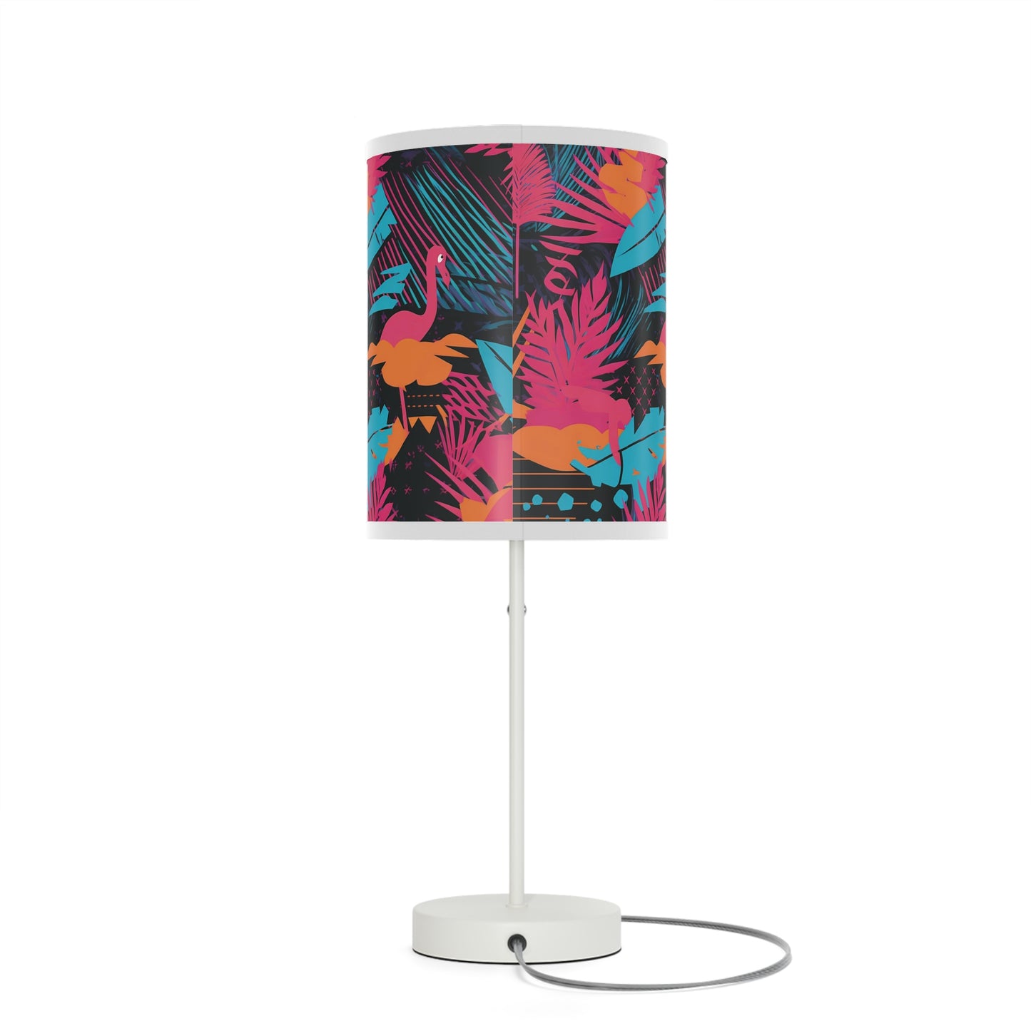 Bahamas Flamingo Retro Colorpop Lamp, White Stand, US|CA plug (Bulb Not Included)